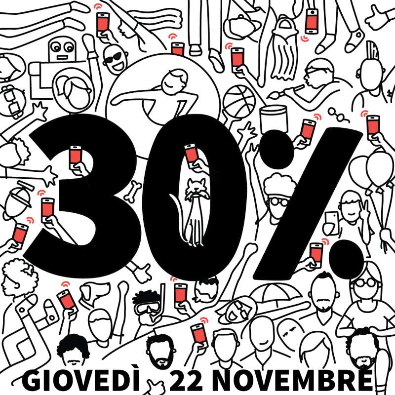 GIOVEDI' 22 NOVEMBRE CASHBACK DEL 30% CON SATISPAY